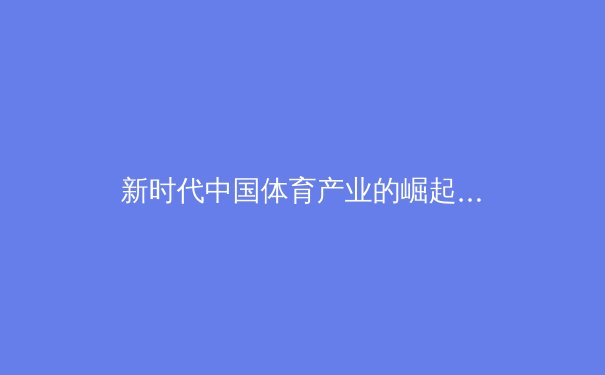 新时代中国体育产业的崛起与挑战：从竞技场到经济新引擎的深度剖析 - 4